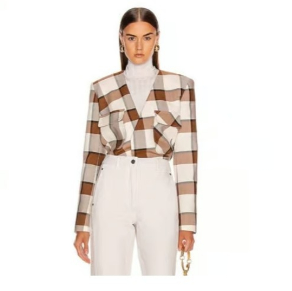 Tibi Blazer size 10 Brown and Beige